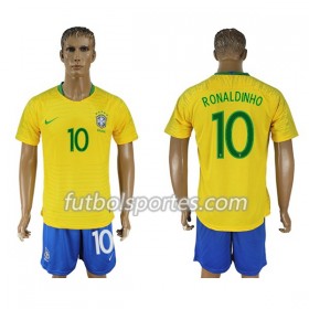 Camisetas Brasil Ronaldinho 10 Primera Equipacion Mundial 2018